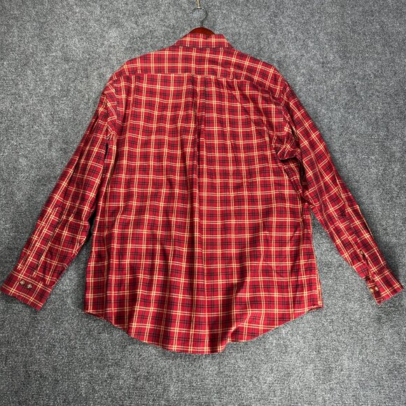 Brooks Brothers Shirt Mens Large Button Down The Original Polo Red Plaid Non Iro - Picture 7 of 8